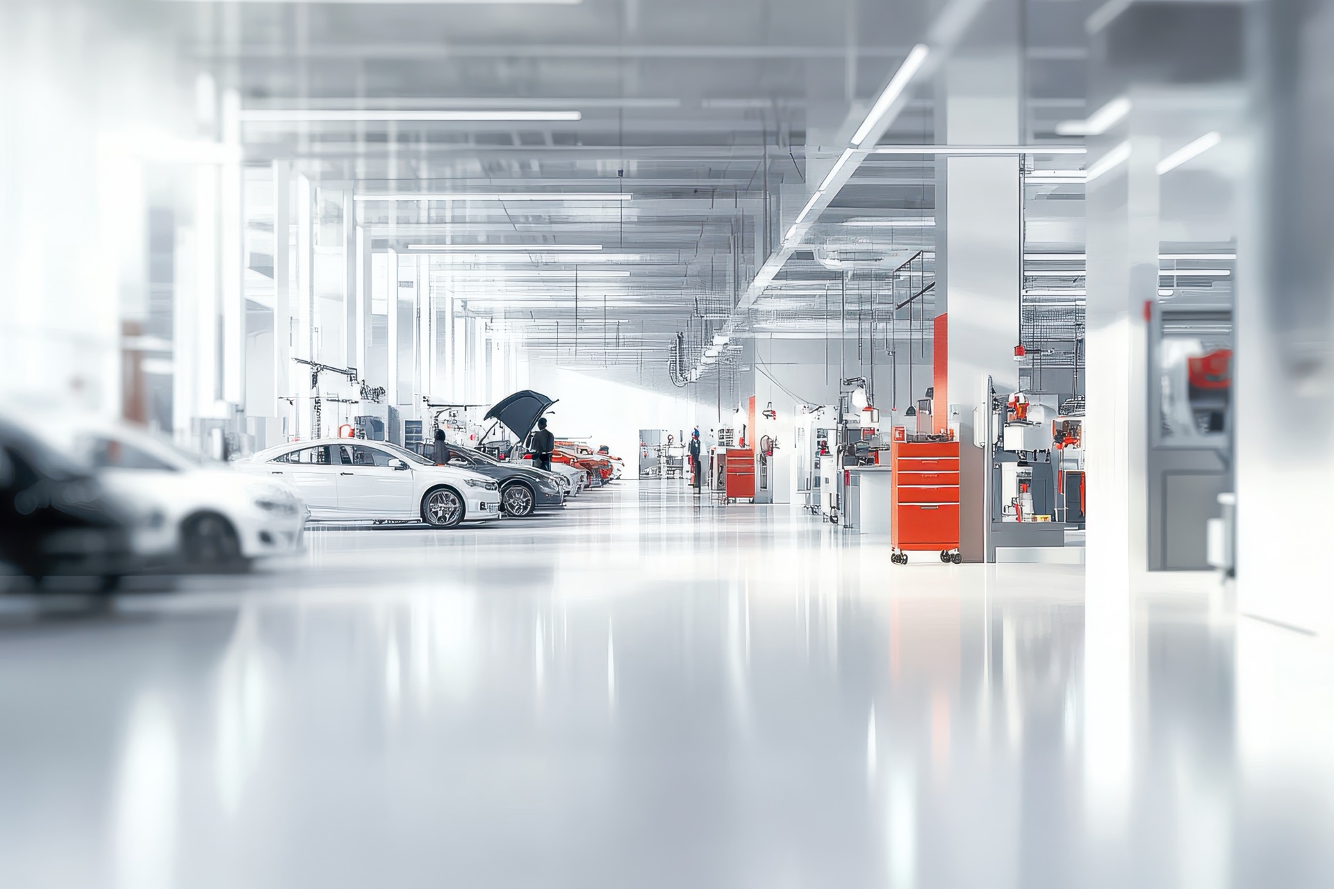 Modern automotive workshop